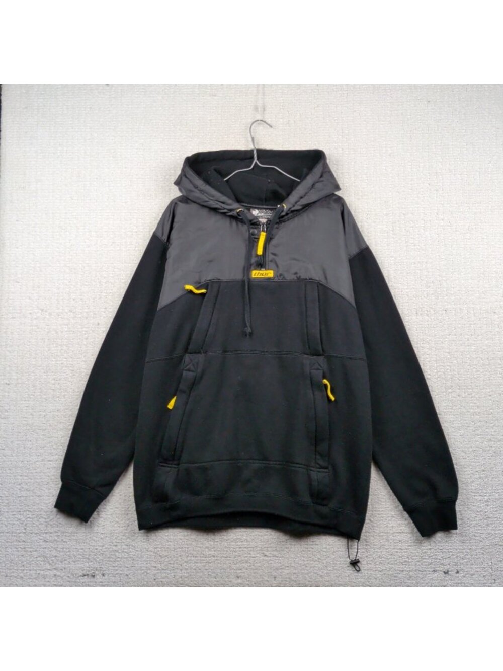 Y2K Thor Motocross Racing Camp Zip Anorak Hoodie Jacket Men Sz XL Techwear Black